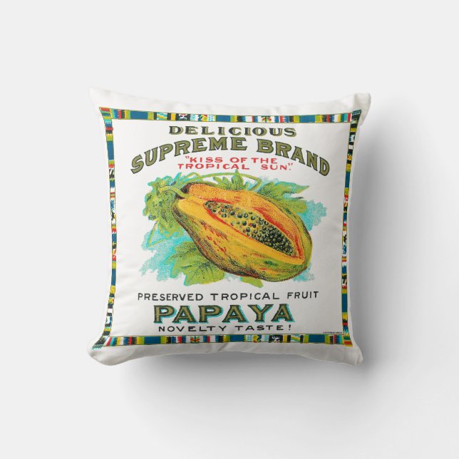Delicious Supreme Papaya Preserves Throw Pillow (Front)