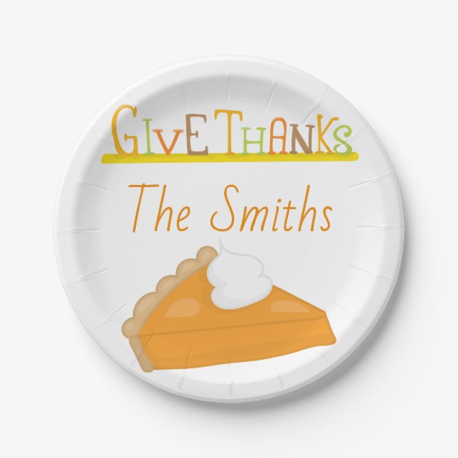 Delicious Sweet Potato Pie Thanksgiving Paper Plates (Front)