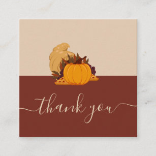 Delicious Thanksgiving Dinner Pumpkin & Pie Thanks Square Business Card