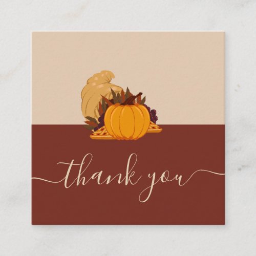 Delicious Thanksgiving Dinner Pumpkin  Pie Thanks Square Business Card