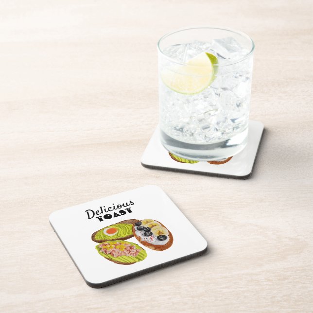 Delicious Toast  Beverage Coaster (Right Side)