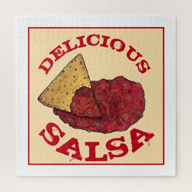 Delicious Tomato Salsa Tortilla Chips Illustration Jigsaw Puzzle (Vertical)
