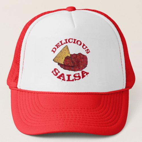 Delicious Tomato Salsa Tortilla Chips Illustration Trucker Hat