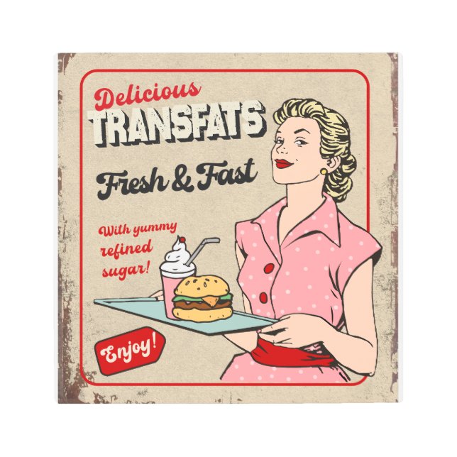 Delicious transfats - retro kitchen wall art (Front)