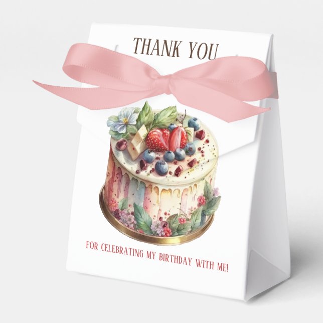 Delicious Treat Birthday Paper Favor Box (Front Side)