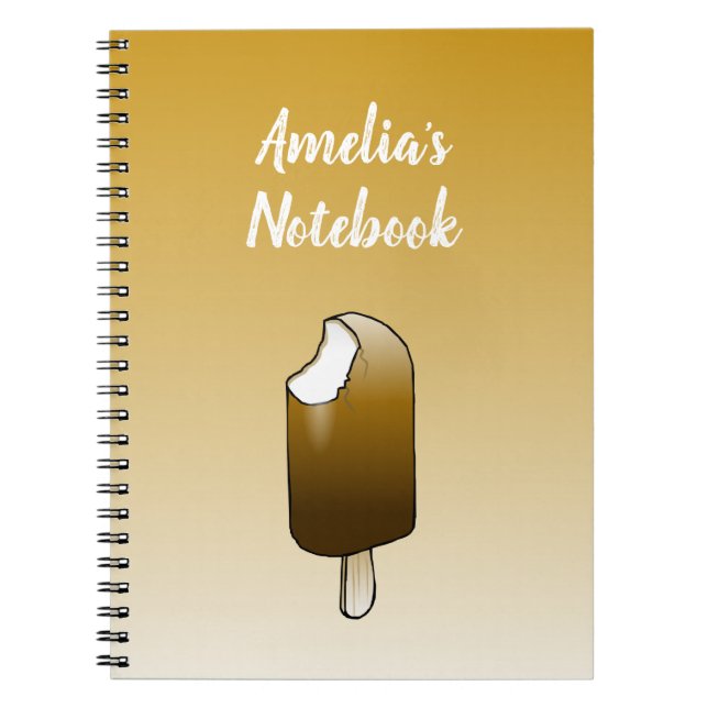 Delicious Vanilla Ice Cream Bar Notebook (Front)