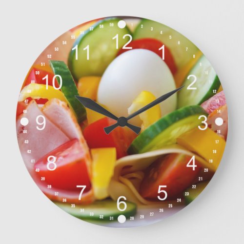 Delicious Vegetables Salad Food Picture Large Clock