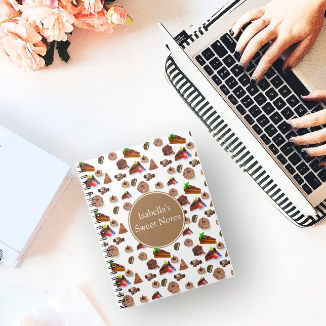Delicious Watercolor Chocolate Desserts Name Notebook (Creator Uploaded)