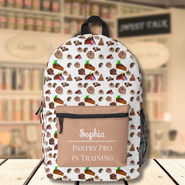 Delicious Watercolor Chocolate Desserts  Printed Backpack (Creator Uploaded)