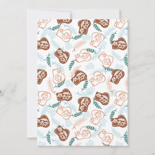 Delicious Wheat Bread Toast Pattern Holiday Card