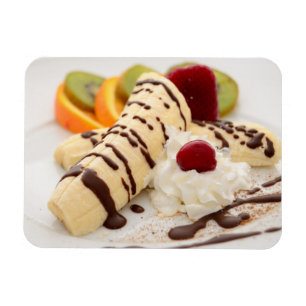 Delicious Whipped Cream and Banana Dessert Magnet