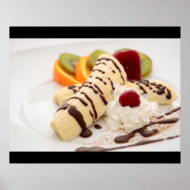 Delicious Whipped Cream and Banana Dessert Poster (Front)