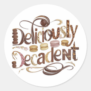 Deliciously Decadent Cakes & Chocolate Design Classic Round Sticker