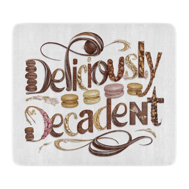 Deliciously Decadent Cakes & Chocolate Design Cutting Board (Front)