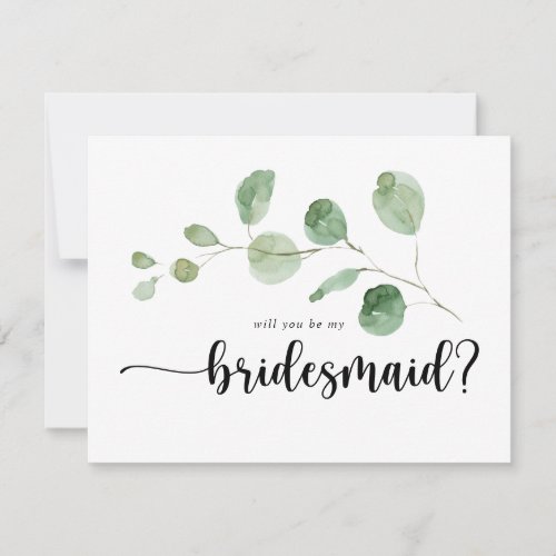 Delight Eucalyptus Bridesmaid Proposal Note Card