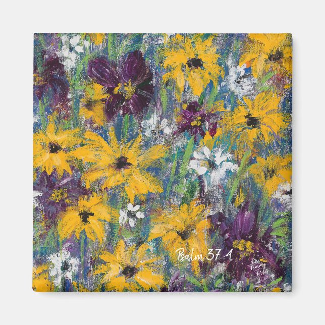 Delight in the Lord - Floral Magnet  (Front)