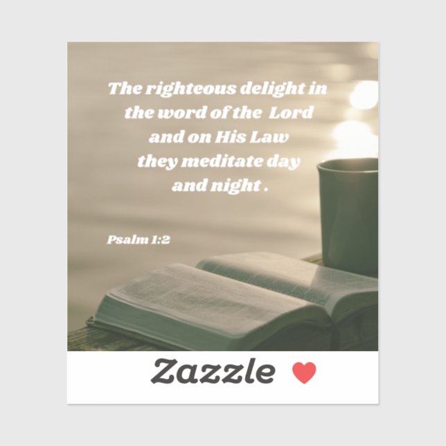 Delight In The Word Of The Lord Psalm 1:2 Bible Sticker (Sheet)