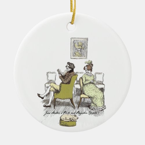 Delight in Vexing Jane Austen Pride and Prejudice Ceramic Ornament