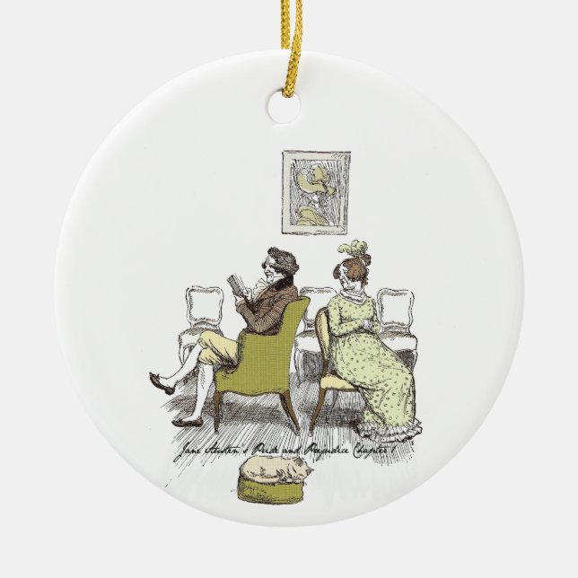 Delight in Vexing Jane Austen Pride and Prejudice Ceramic Ornament (Front)