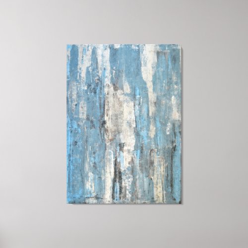 Delighted Blue and Grey Abstract Art Canvas Print