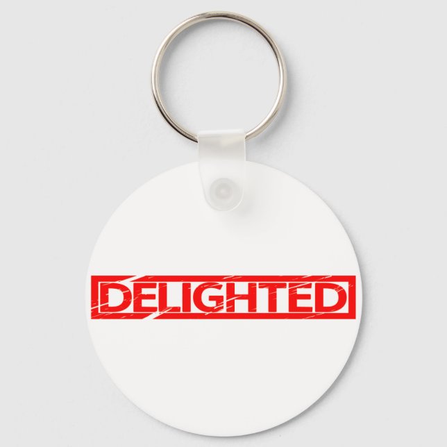 Delighted Stamp Keychain (Front)