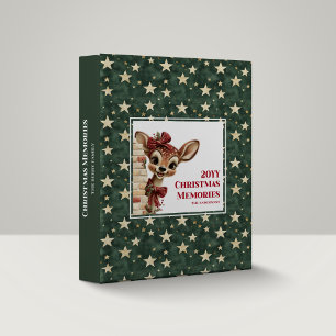 Delightful Baby Fawn Christmas Photo Album 3 Ring Binder