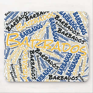 Delightful Barbados Flag Colors Patriotic Mouse Pad