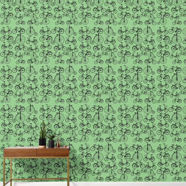 Delightful bicycle-themed wallpaper  (Hallway)