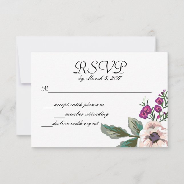Delightful Blooms RSVP Card (Front)