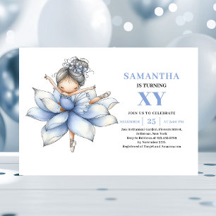 Delightful Blue Fairy Girl 2nd Birthday Magic Invitation