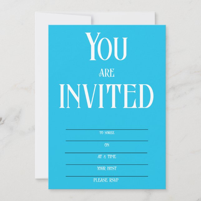 Delightful Blue Invitations for Event (Front)