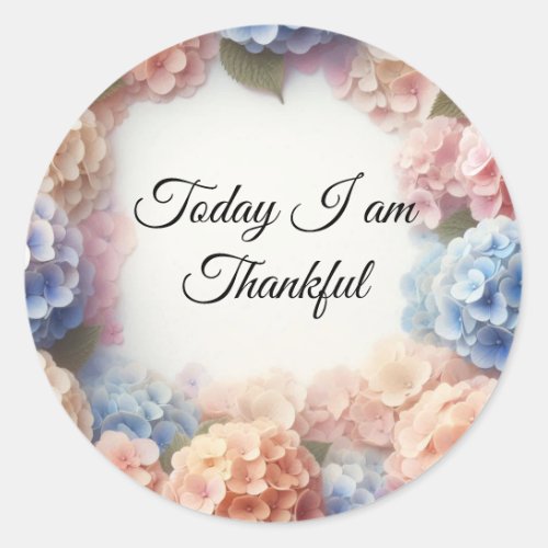 Delightful Blushing Hydrangea Thankfulness Sticker