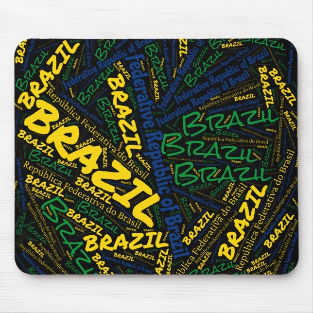 Delightful Brazil Flag Colors Patriotic Mouse Pad (Front)