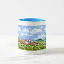Delightful Bunny Rabbits Watching the Clouds Mug