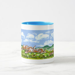 Delightful Bunny Rabbits Watching the Clouds Mug