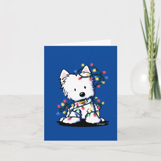 Delightful Christmas KiniArt Westie Holiday Card (Front)
