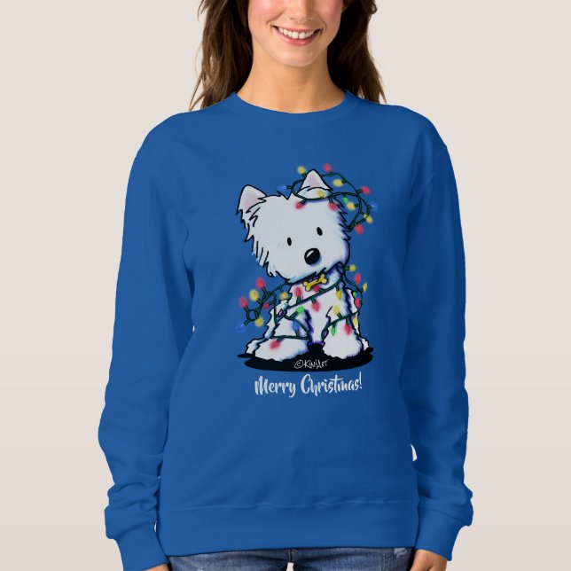 Delightful Christmas KiniArt Westie Sweatshirt (Front)