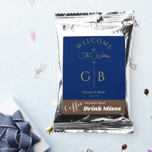 Delightful Coffee Blend Wedding Favor Treat Navy Drink Mix
