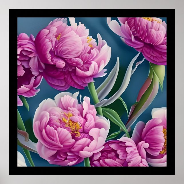 Delightful Country Garden Peonies Poster (Front)