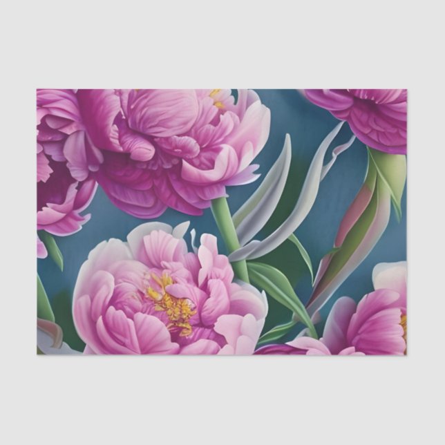 Delightful Country Garden Peonies Tissue Paper (Front)