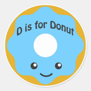 Delightful D is for Donut Classic Round Sticker