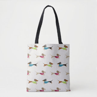 Delightful Dachshund Pattern Tote Bag