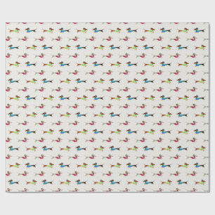 Delightful Dachshund Pattern Wrapping Paper
