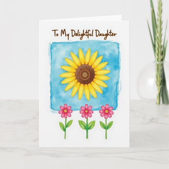 Delightful Daughter Floral Card (Front)
