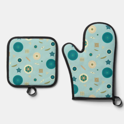 Delightful Diatoms Oven Mitt  Pot Holder Set