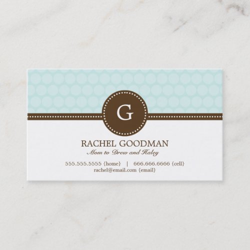 Delightful Dots Mommy Card / Personal Calling Card Business Cards