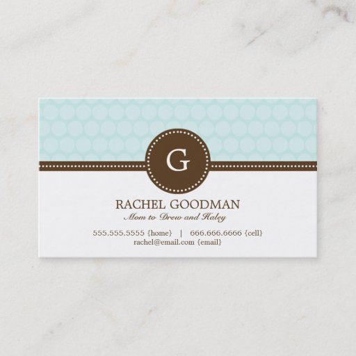 Customizable Delightful Dots Mommy Card / Personal Calling Card Business Cards