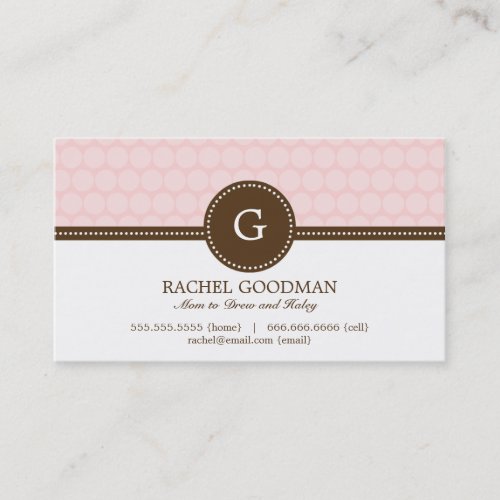 Delightful Dots Mommy Card / Personal Calling Card Business Card