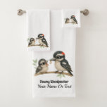 Delightful Downy Woodpecker Bath Towel Set