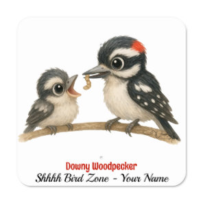 Delightful Downy Woodpecker Metal Sign